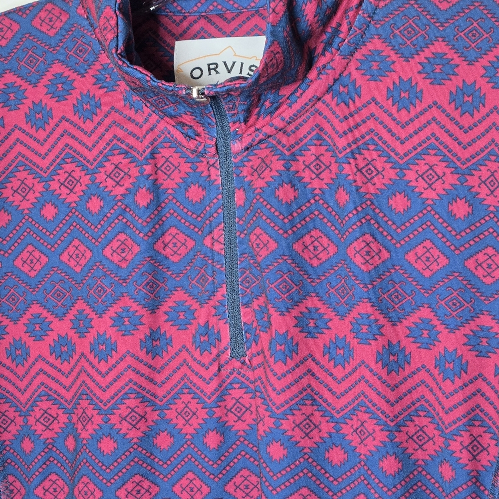 Orvis Performance 1/4 Zip Pullover Aztec Design S… - image 3